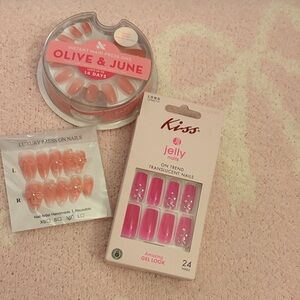 Kiss and Olive & June Jelly Nails - Pink